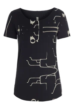 Henriette Steffensen Copenhagen BLUSE | 96045 ART PRINT BLACK Best