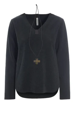 Henriette Steffensen Copenhagen BLUSE M/ HALSKETTE | 1362 SOFT BLACK Hot