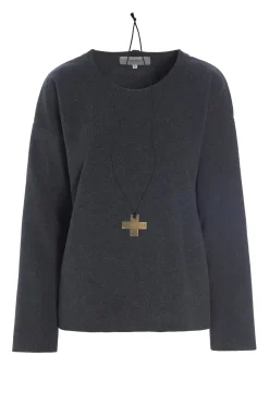 Henriette Steffensen Copenhagen BLUSE MIT RUNDEM HALS | 1355 SOFT BLACK New
