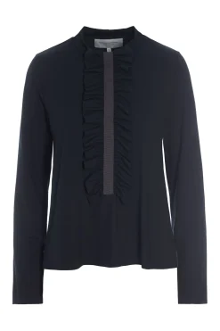 Henriette Steffensen Copenhagen BLUSE M/ RÜSCHEN | 96090 BLACK New