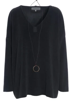Henriette Steffensen Copenhagen BLUSE V-AUSSCHNITT | 1336 SOFT BLACK Sale