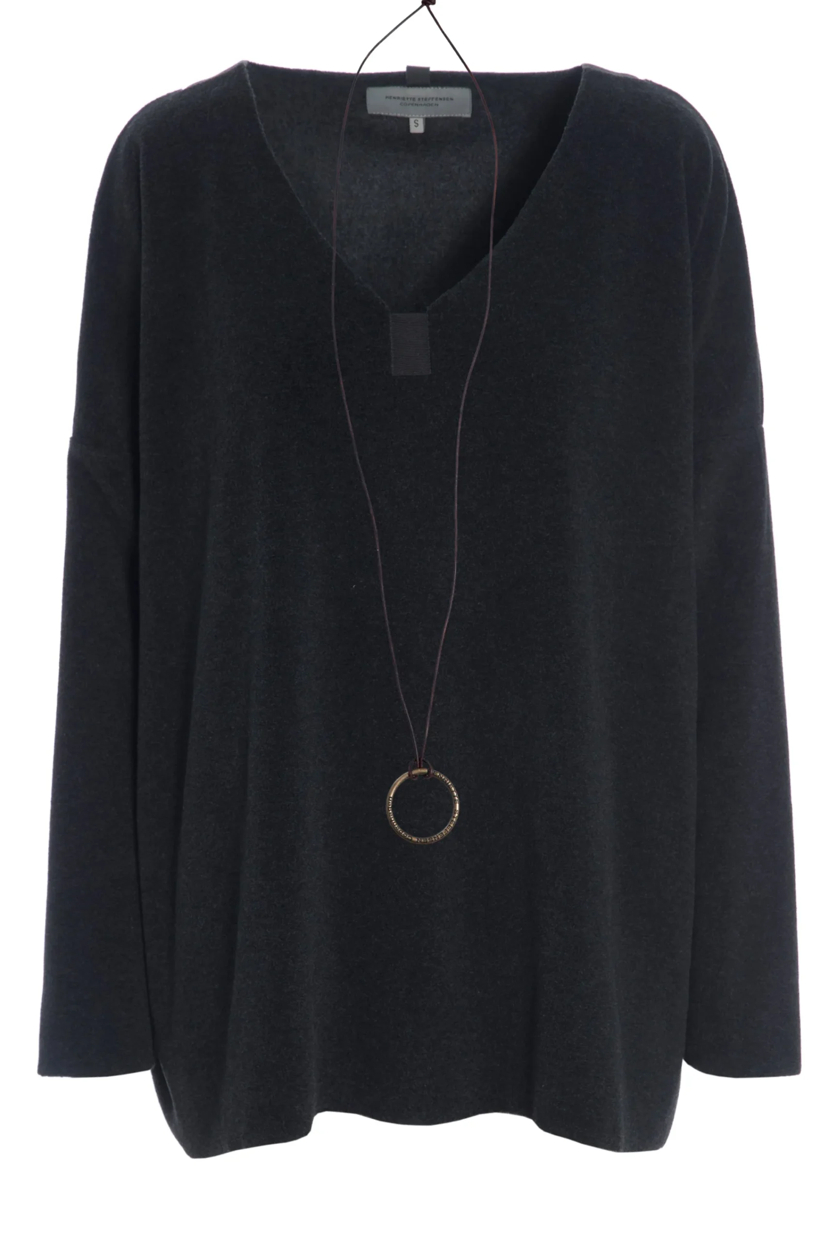 Henriette Steffensen Copenhagen BLUSE V-AUSSCHNITT | 1336 SOFT BLACK Sale