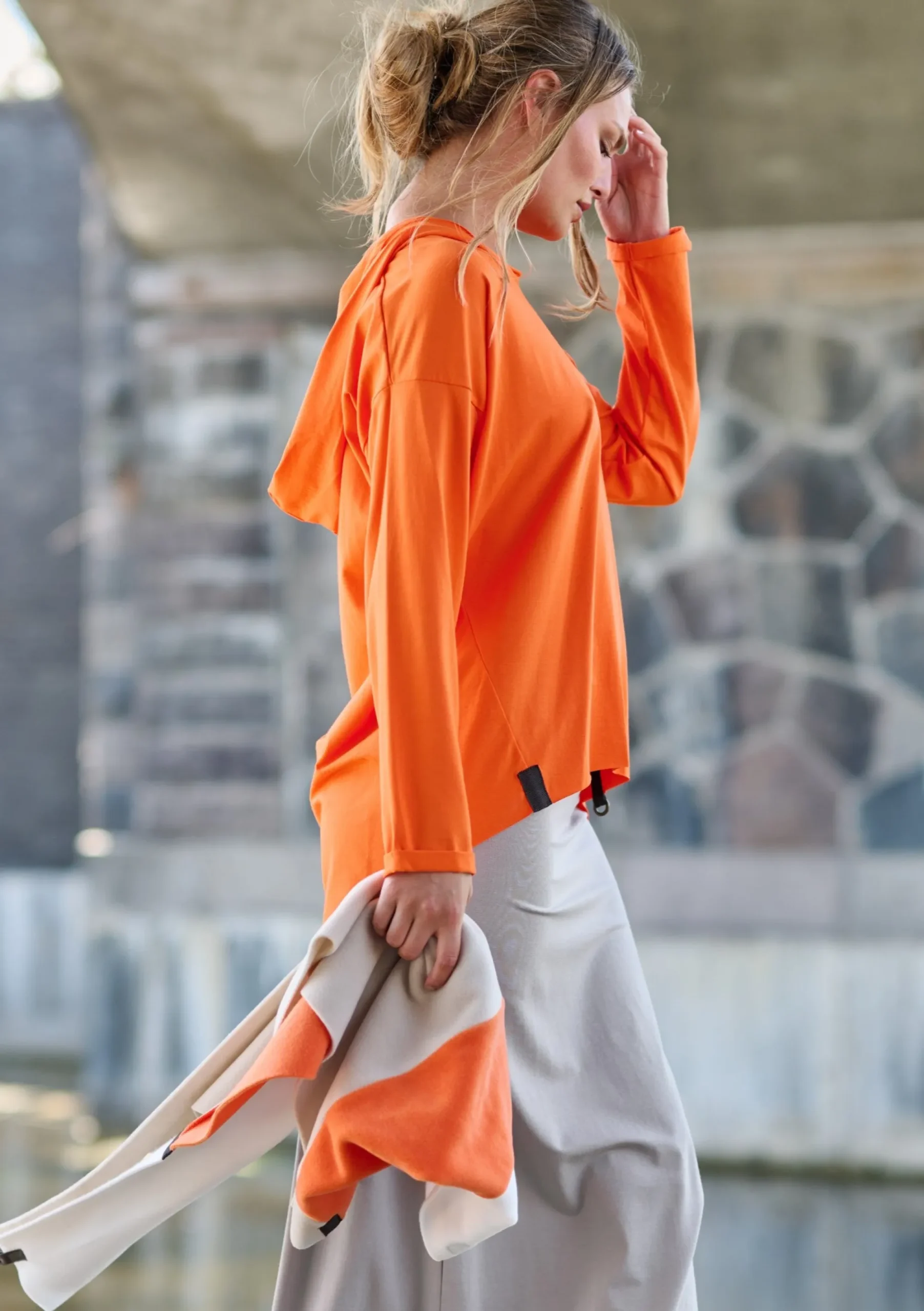 Henriette Steffensen Copenhagen KAPUZENBLUSE | 96067 ORANGE Flash Sale