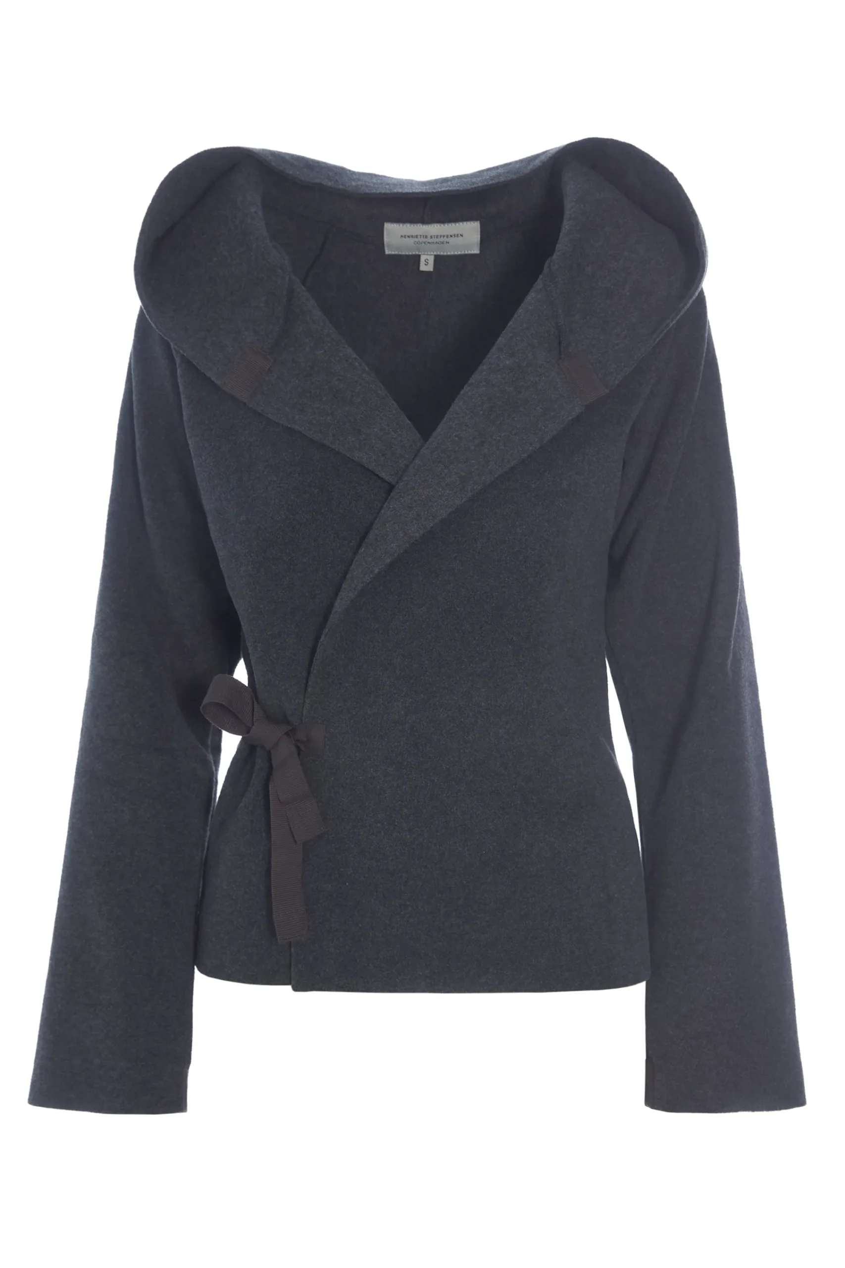 Henriette Steffensen Copenhagen KLASSISCHE FLEECE WICKEL CARDIGAN | 1009 SOFT BLACK Online