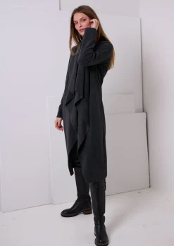 Henriette Steffensen Copenhagen LANGE CARDIGAN M/ WASSERFALL | 7131 SOFT BLACK Discount
