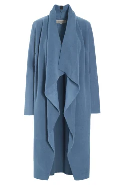 Henriette Steffensen Copenhagen LANGE CARDIGAN M/ WASSERFALL | 7131 DUSTY BLUE Store