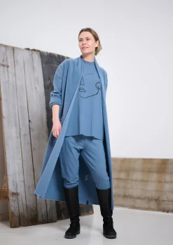 Henriette Steffensen Copenhagen LANGER CARDIGAN | 7162 DUSTY BLUE New