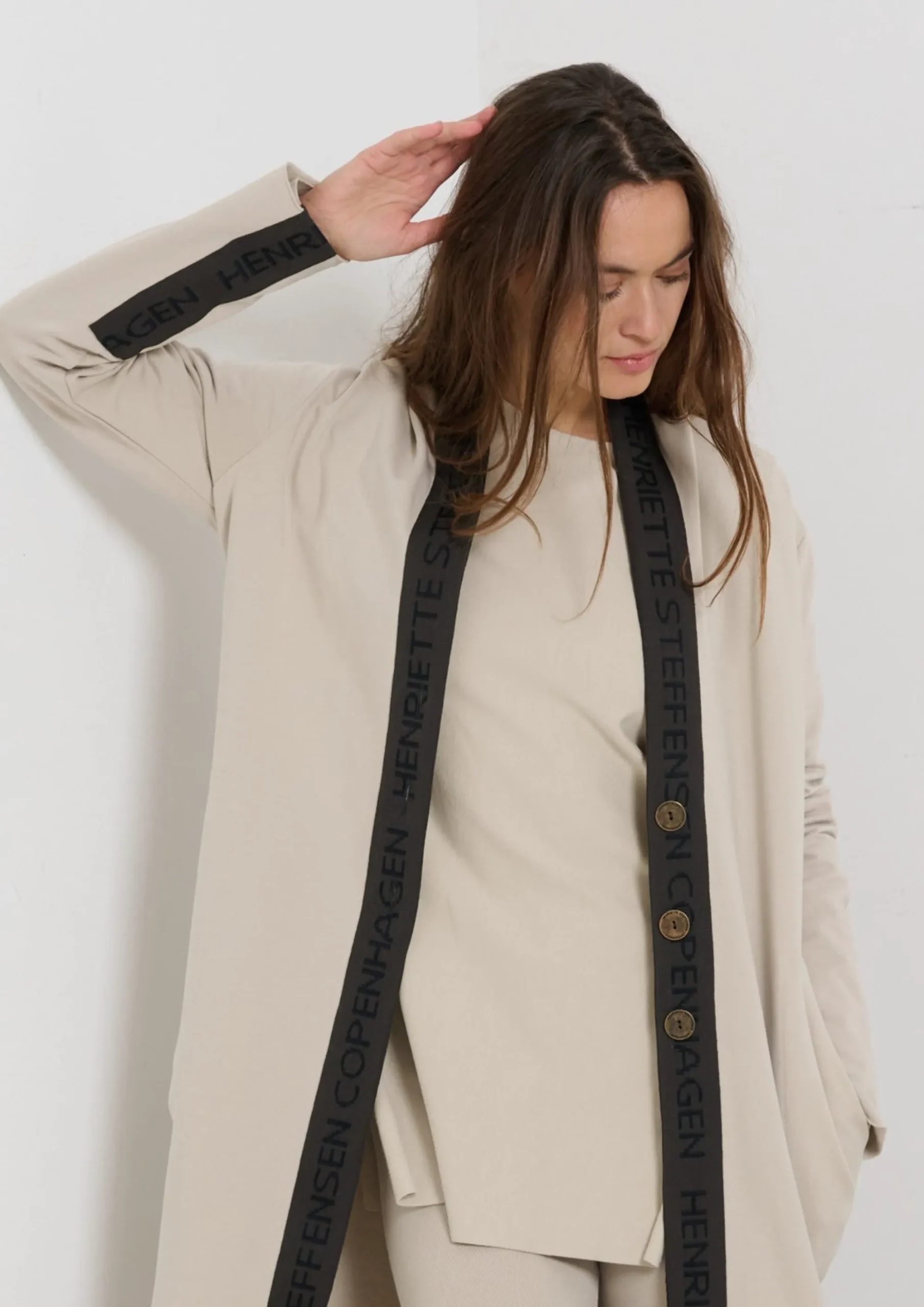 Henriette Steffensen Copenhagen LANGER CARDIGAN MIT MESSINGKNÖPFEN | 77003 KIT Best Sale