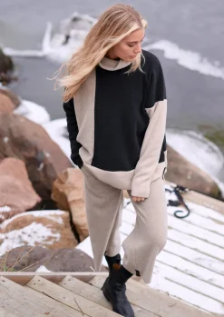 Henriette Steffensen Copenhagen PULLOVER PATCH | 1380 SOFT BLACK/SAND/KIT Discount