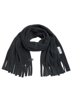 Henriette Steffensen Copenhagen SCHAL MIT FRANSEN | 4077 SOFT BLACK Flash Sale