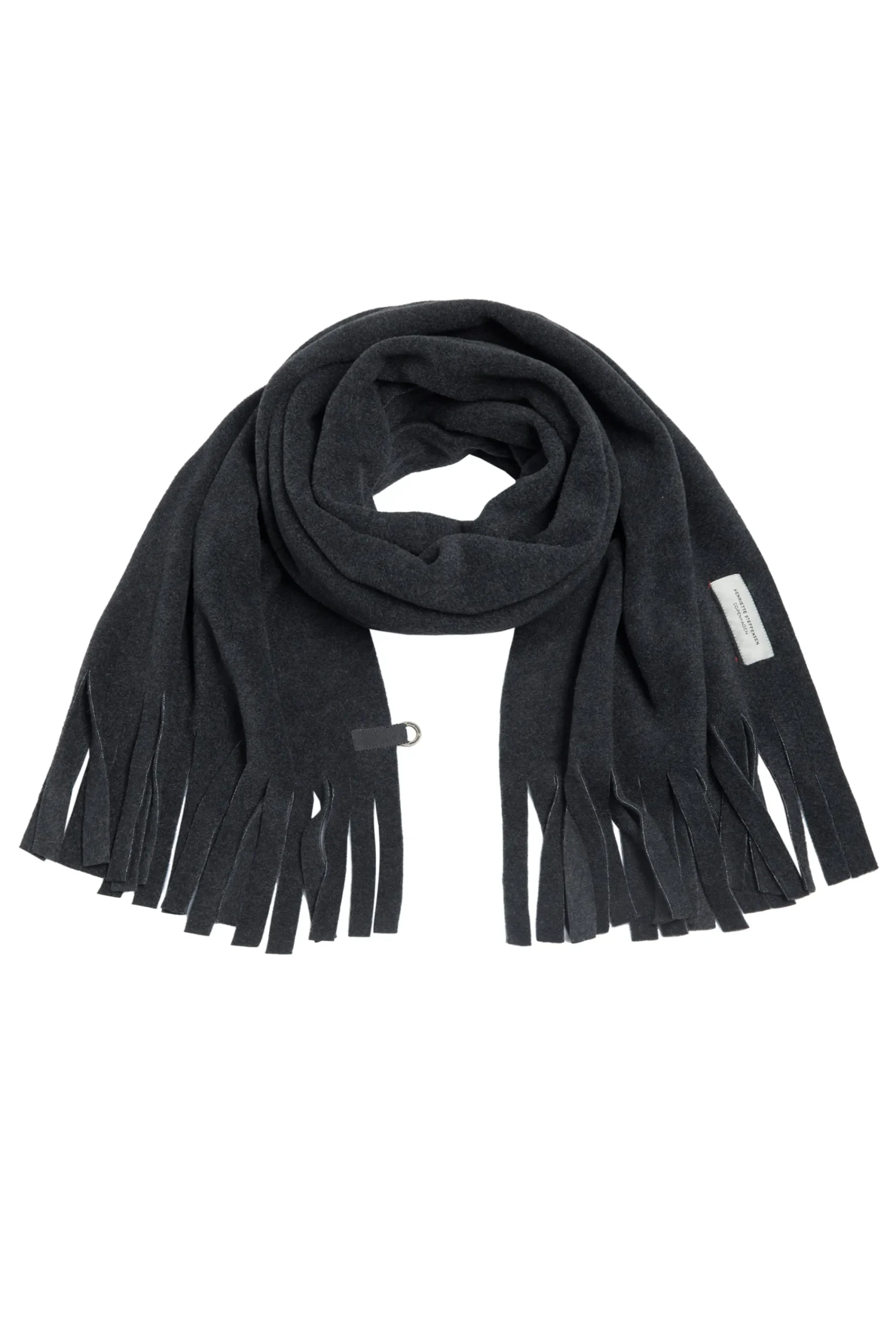 Henriette Steffensen Copenhagen SCHAL MIT FRANSEN | 4077 SOFT BLACK Flash Sale