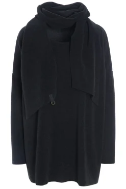 Henriette Steffensen Copenhagen SWEATER MIT SCHAL | 1338 SOFT BLACK Best Sale