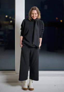 Henriette Steffensen Copenhagen SWEATER MIT SCHAL | 1338 SOFT BLACK Best Sale