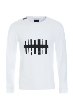 Henriette Steffensen Copenhagen T-SHIRT MIT GRAFIKDRUCK & LANGEN ÄRMELN | 1019CP WHITE Best Sale