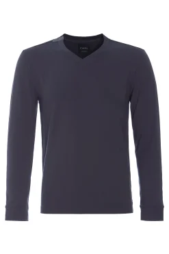 Henriette Steffensen Copenhagen T-SHIRT V-AUSSCHNITT LANGARM | 1021C DEEP BLUE Clearance